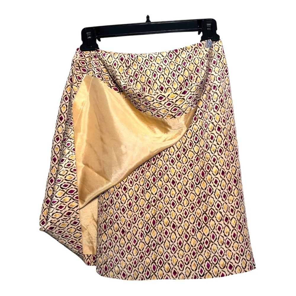 Vintage Charter Club Silk Skirt 2P Petite Geometric Print - Picture 2 of 5